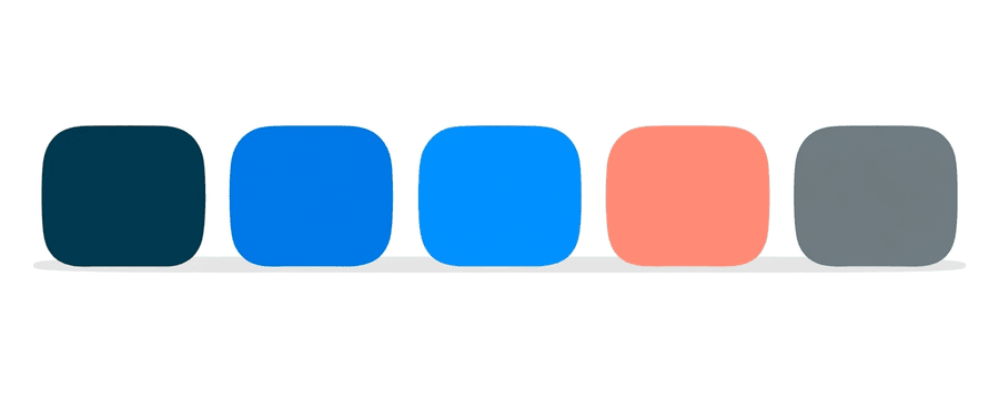 Illustration: five bars in a row, the first four blue and the last one grey