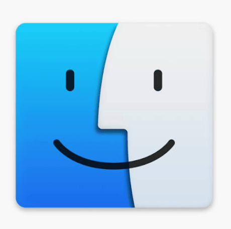 macOS 的访达图标，一个蓝白相间的方块，上面是一张风格化的脸
