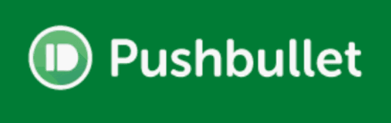 The Pushbullet logo, a white circular icon beside the Pushbullet wordmark on a green background